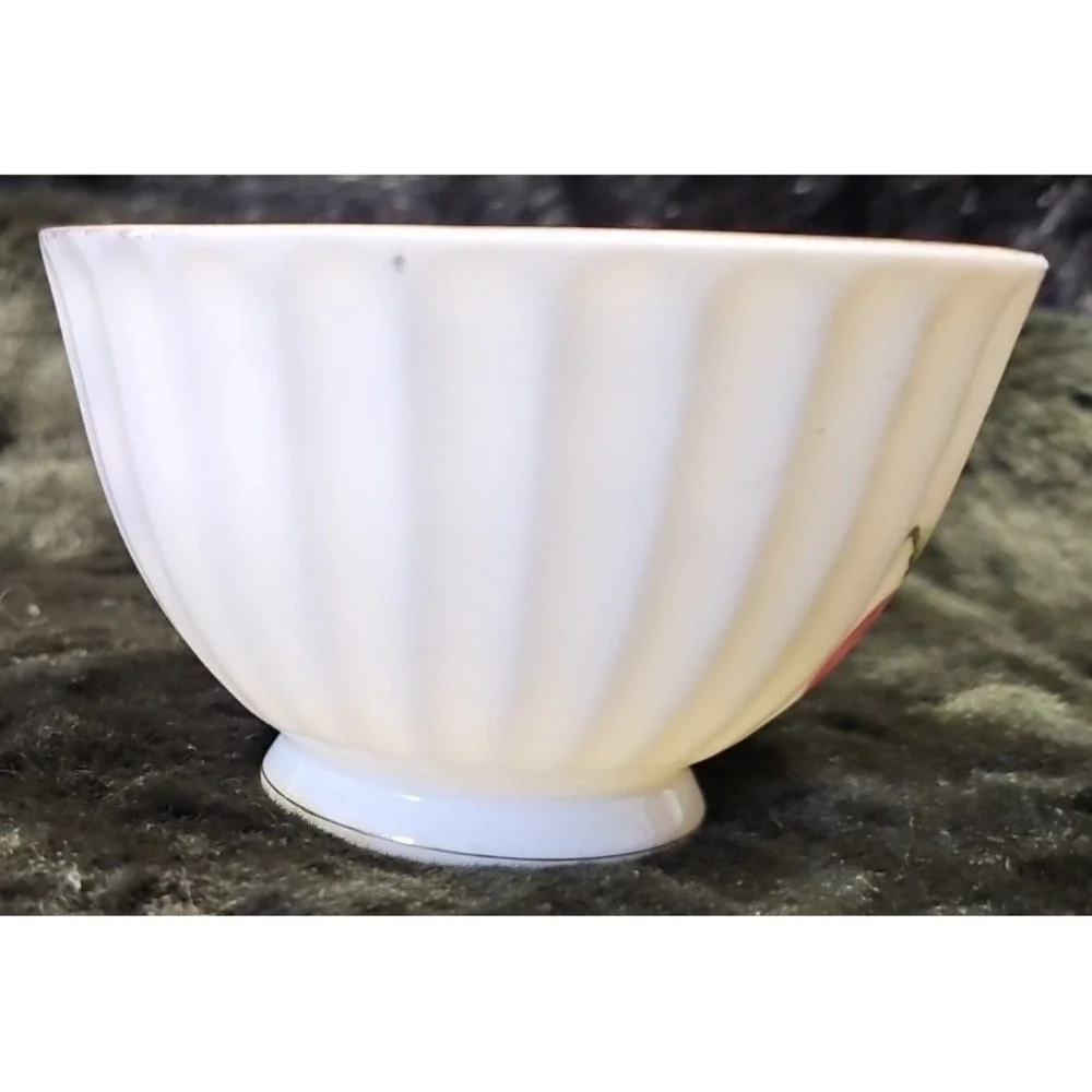 Royal Sealy hand-painted fruit design cup and saucer set